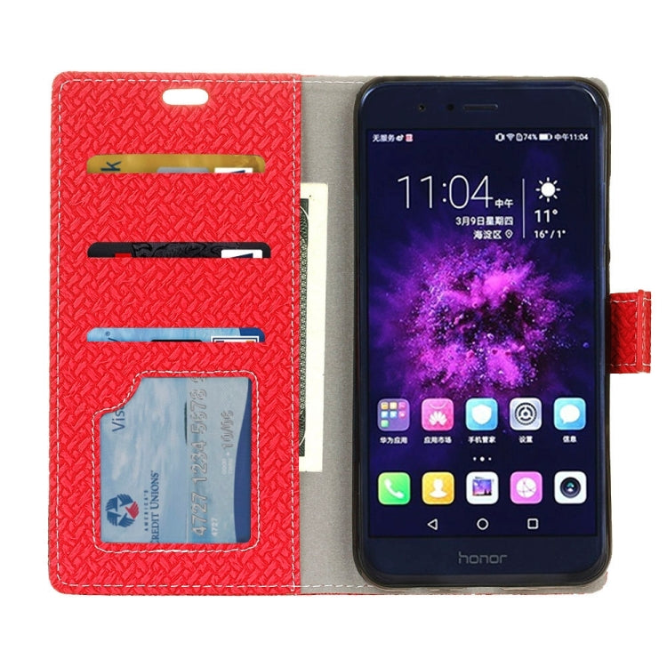 For Huawei Honor 8 Pro Weave Pattern Horizontal Flip Leather Case with Holder & Card Slots & Wallet