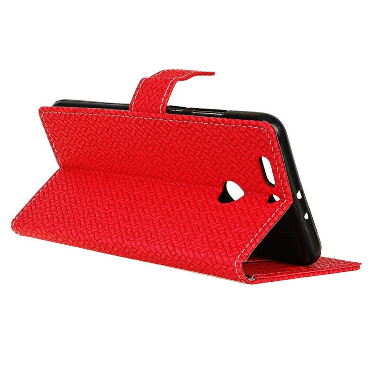 For Huawei Honor 8 Pro Weave Pattern Horizontal Flip Leather Case with Holder & Card Slots & Wallet