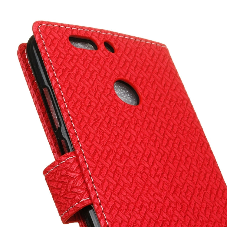 For Huawei Honor 8 Pro Weave Pattern Horizontal Flip Leather Case with Holder & Card Slots & Wallet