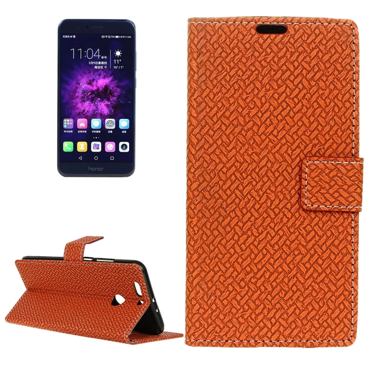 For Huawei Honor 8 Pro Weave Pattern Horizontal Flip Leather Case with Holder & Card Slots & Wallet