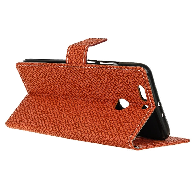 For Huawei Honor 8 Pro Weave Pattern Horizontal Flip Leather Case with Holder & Card Slots & Wallet