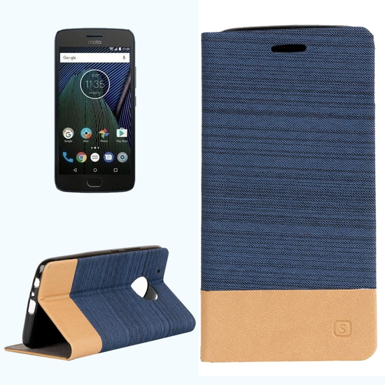 For Motorola Moto G Plus (5th Gen.) Denim Texture Horizontal Flip Leather Case with Holder & Card Slots & Wallet