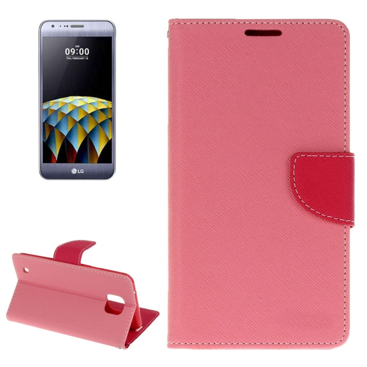 For LG X Cam Cross Texture Horizontal Flip Leather Case with Card Slots & Wallet & Holder