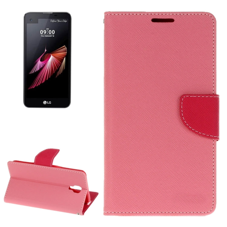 For LG X Screen Cross Texture Horizontal Flip Leather Case with Card Slots & Wallet & Holder