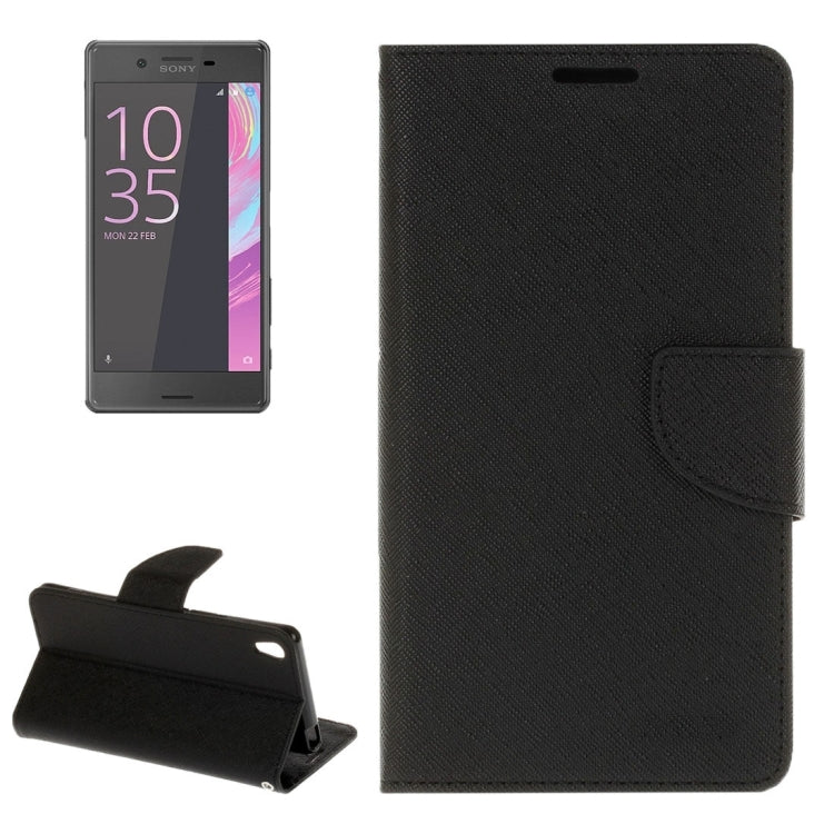 For Sony Xperia X Performance Cross Texture Horizontal Flip Leather Case with Holder & Card Slots & Wallet
