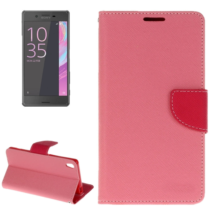 For Sony Xperia X Performance Cross Texture Horizontal Flip Leather Case with Holder & Card Slots & Wallet
