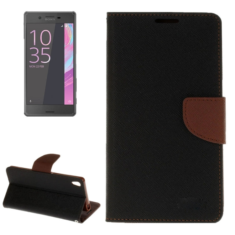 For Sony Xperia X Performance Cross Texture Horizontal Flip Leather Case with Holder & Card Slots & Wallet