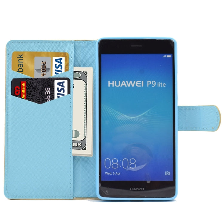 For Huawei P9 Lite Bronzing Butterfly Pattern Horizontal Flip PU Leather Case with Holder & Card Slots & Wallet