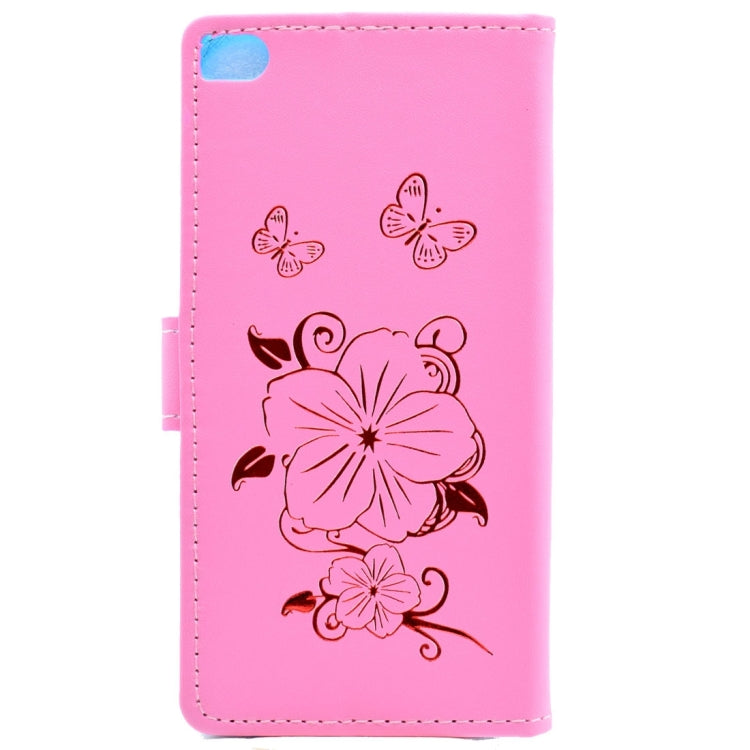 For Huawei P8 Bronzing Butterfly Pattern Horizontal Flip PU Leather Case with Holder & Card Slots & Wallet