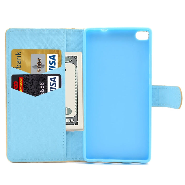 For Huawei P8 Bronzing Butterfly Pattern Horizontal Flip PU Leather Case with Holder & Card Slots & Wallet