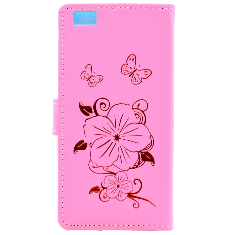 For Huawei P8 Lite Bronzing Butterfly Pattern Horizontal Flip PU Leather Case with Holder & Card Slots & Wallet