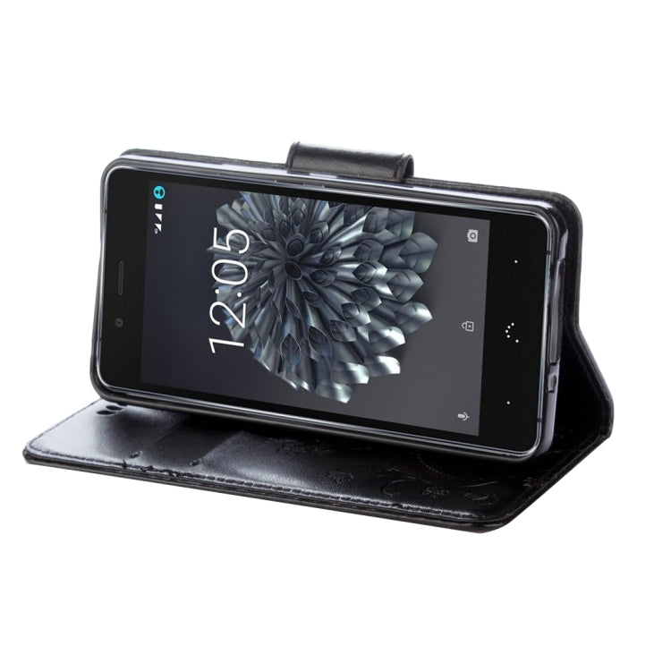 For BQ Aquaris X5 Plus Butterflies Love Flowers Embossing Horizontal Flip Leather Case with Holder & Card Slots & Wallet & Lanyard