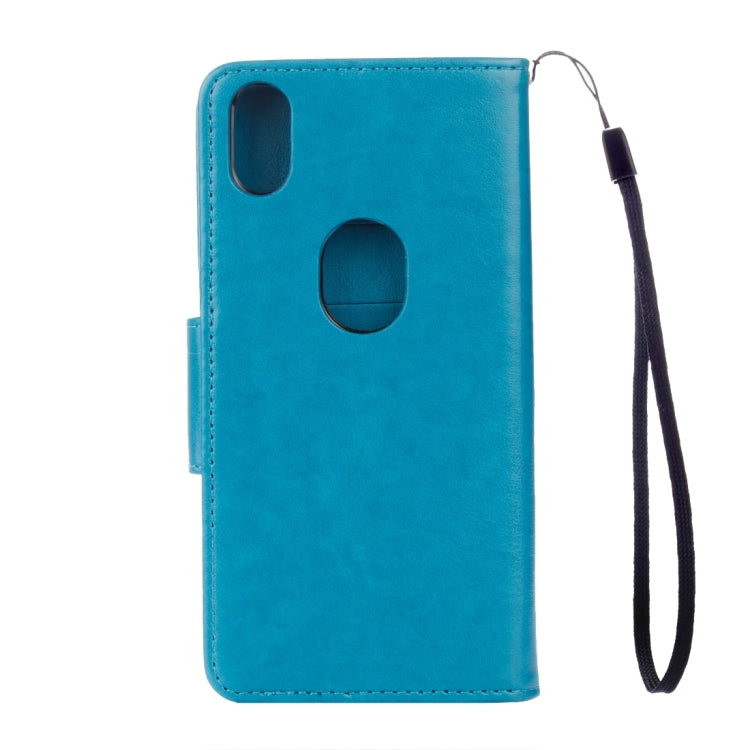 For BQ Aquaris X5 Plus Butterflies Love Flowers Embossing Horizontal Flip Leather Case with Holder & Card Slots & Wallet & Lanyard