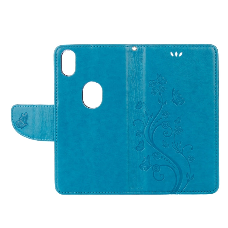 For BQ Aquaris X5 Plus Butterflies Love Flowers Embossing Horizontal Flip Leather Case with Holder & Card Slots & Wallet & Lanyard