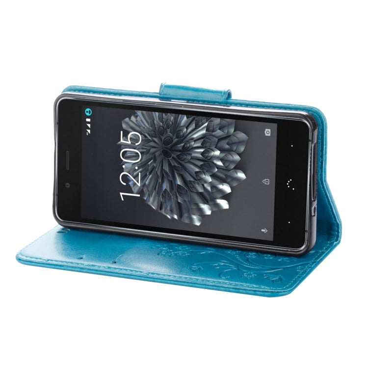 For BQ Aquaris X5 Plus Butterflies Love Flowers Embossing Horizontal Flip Leather Case with Holder & Card Slots & Wallet & Lanyard