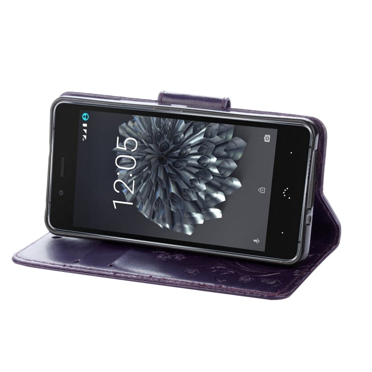 For BQ Aquaris X5 Plus Butterflies Love Flowers Embossing Horizontal Flip Leather Case with Holder & Card Slots & Wallet & Lanyard