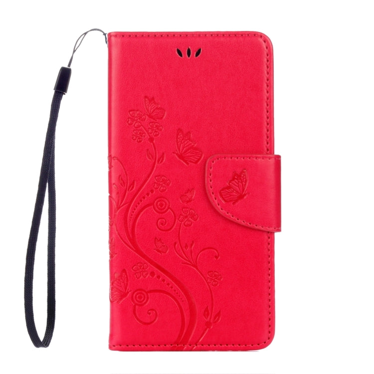 For BQ Aquaris X5 Plus Butterflies Love Flowers Embossing Horizontal Flip Leather Case with Holder & Card Slots & Wallet & Lanyard