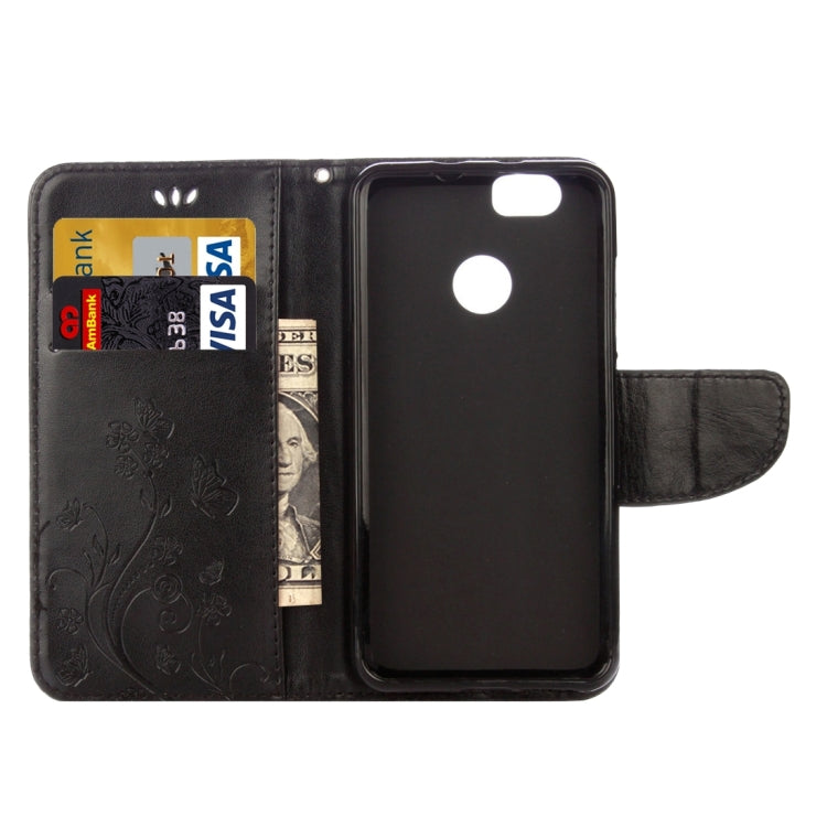 For Huawei nova Butterflies LOVE for  Flowers Embossing Horizontal Flip Leather Case with Holder & Card Slots & Wallet & Lanyard