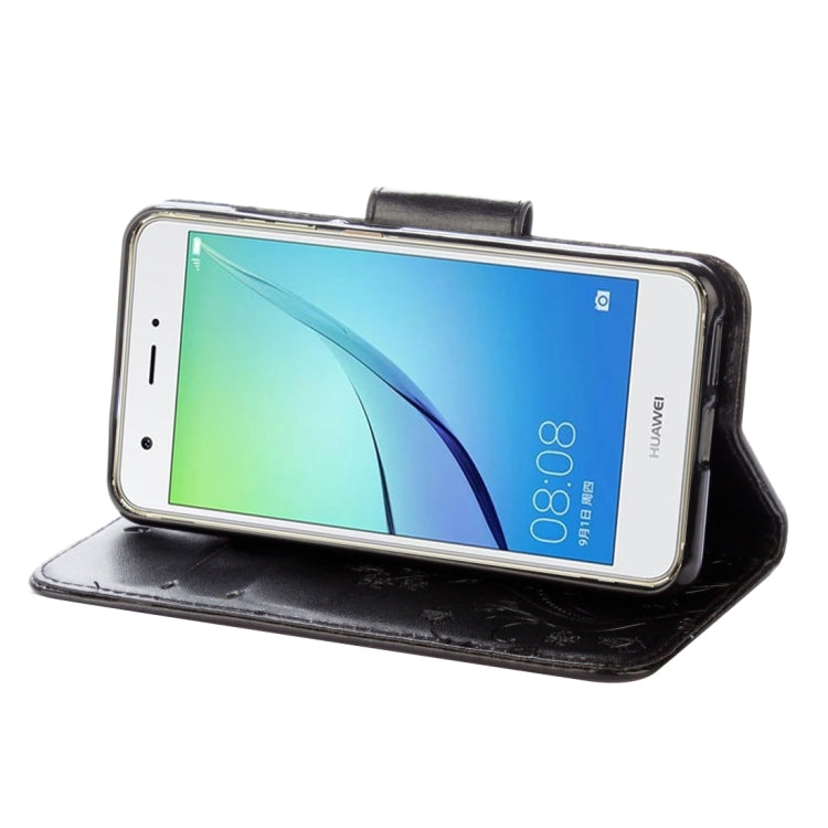 For Huawei nova Butterflies LOVE for  Flowers Embossing Horizontal Flip Leather Case with Holder & Card Slots & Wallet & Lanyard