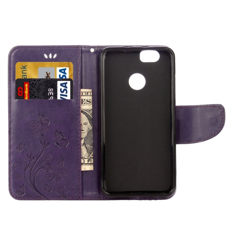 For Huawei nova Butterflies LOVE for  Flowers Embossing Horizontal Flip Leather Case with Holder & Card Slots & Wallet & Lanyard