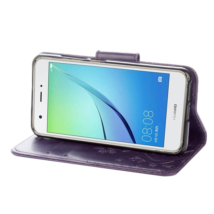 For Huawei nova Butterflies LOVE for  Flowers Embossing Horizontal Flip Leather Case with Holder & Card Slots & Wallet & Lanyard