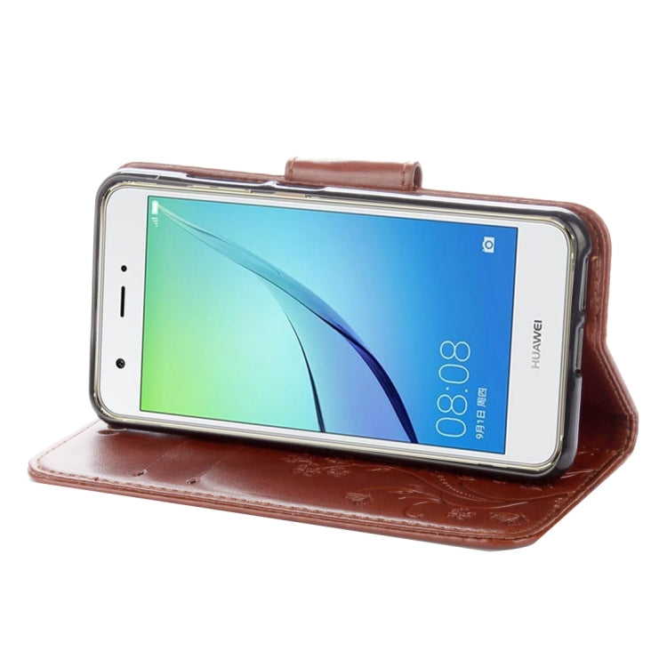 For Huawei nova Butterflies LOVE for  Flowers Embossing Horizontal Flip Leather Case with Holder & Card Slots & Wallet & Lanyard