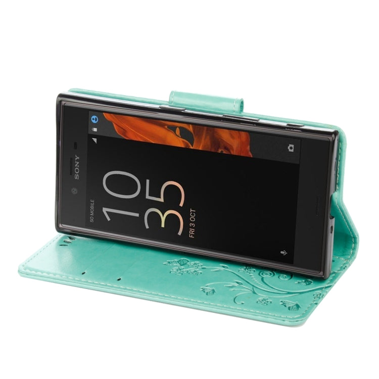For Sony Xperia XZ Butterflies Love Flowers Embossing Horizontal Flip Leather Case with Holder & Card Slots & Wallet & Lanyard