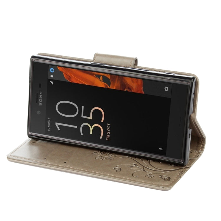For Sony Xperia XZ Butterflies Love Flowers Embossing Horizontal Flip Leather Case with Holder & Card Slots & Wallet & Lanyard