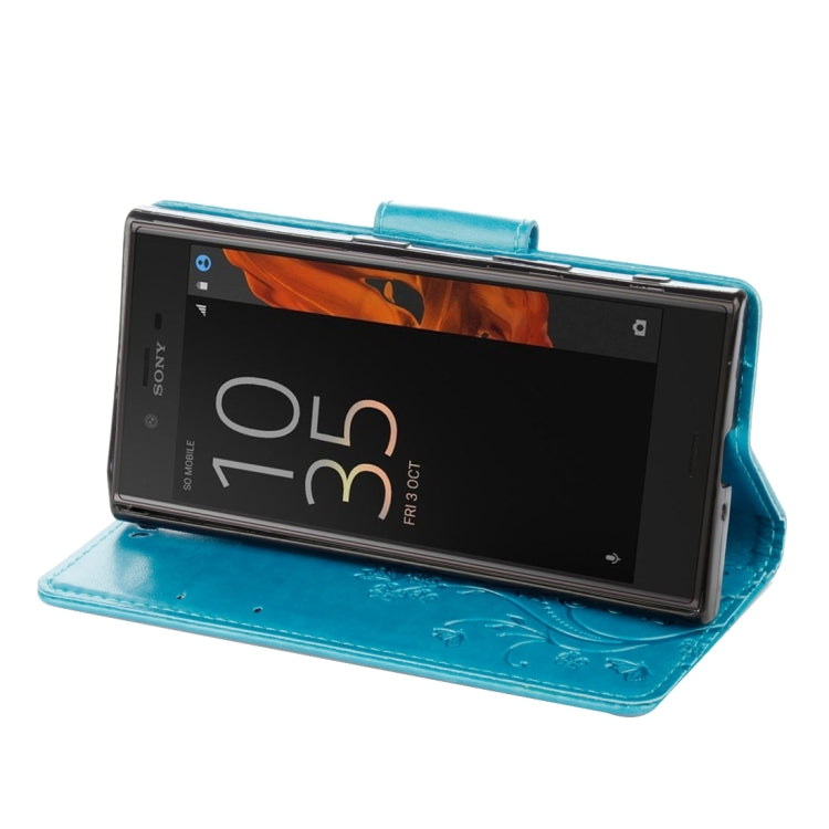 For Sony Xperia XZ Butterflies Love Flowers Embossing Horizontal Flip Leather Case with Holder & Card Slots & Wallet & Lanyard