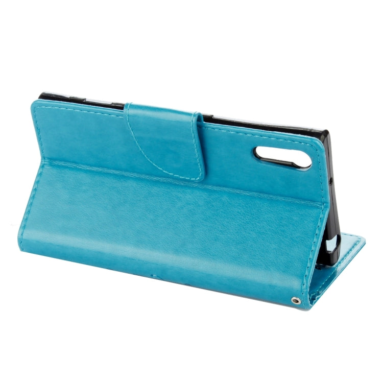 For Sony Xperia XZ Butterflies Love Flowers Embossing Horizontal Flip Leather Case with Holder & Card Slots & Wallet & Lanyard