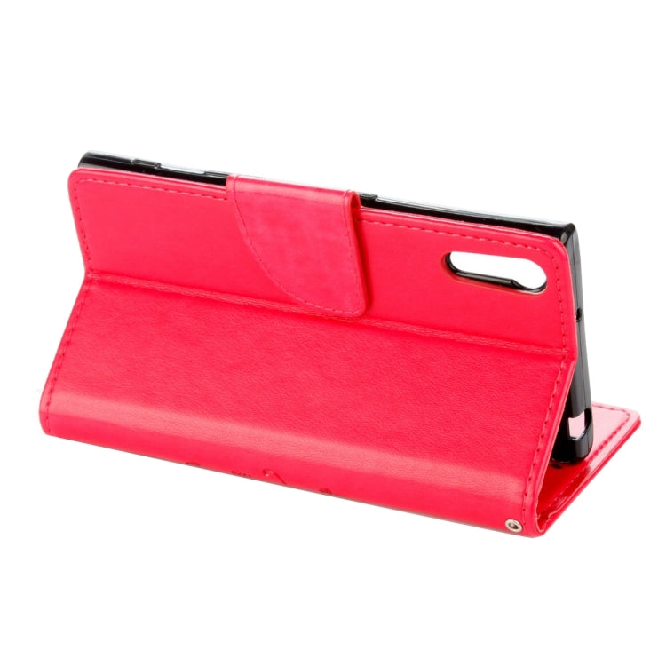 For Sony Xperia XZ Butterflies Love Flowers Embossing Horizontal Flip Leather Case with Holder & Card Slots & Wallet & Lanyard