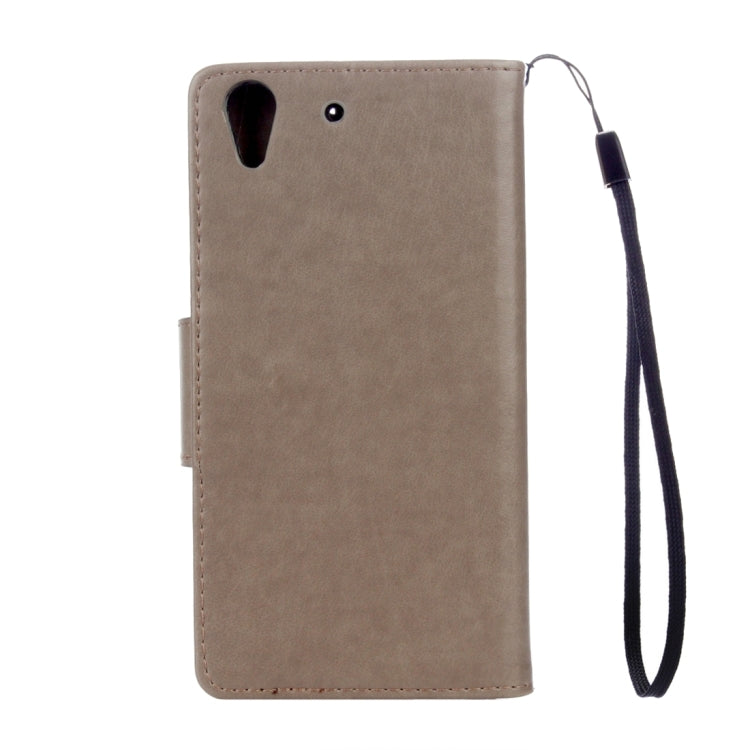 For Huawei Y6 II Butterflies LOVE for  Flowers Embossing Horizontal Flip Leather Case with Holder & Card Slots & Wallet & Lanyard