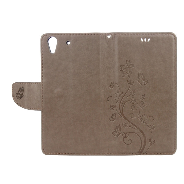 For Huawei Y6 II Butterflies LOVE for  Flowers Embossing Horizontal Flip Leather Case with Holder & Card Slots & Wallet & Lanyard