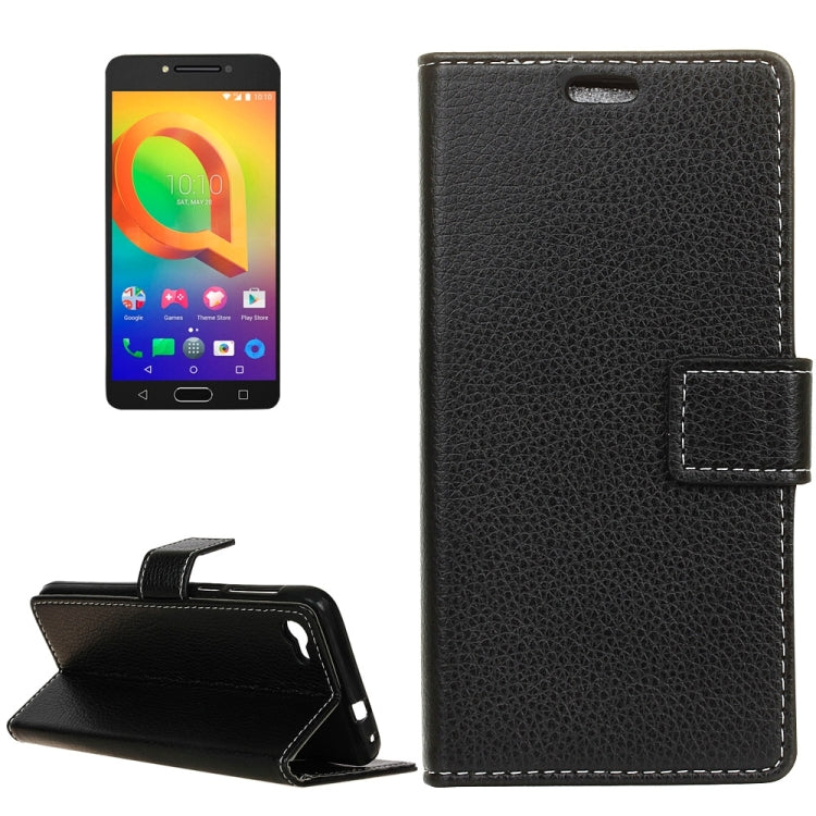 For Alcatel A5 LED Litchi Texture Horizontal Flip Leather Case with Holder & Card Slots & Wallet