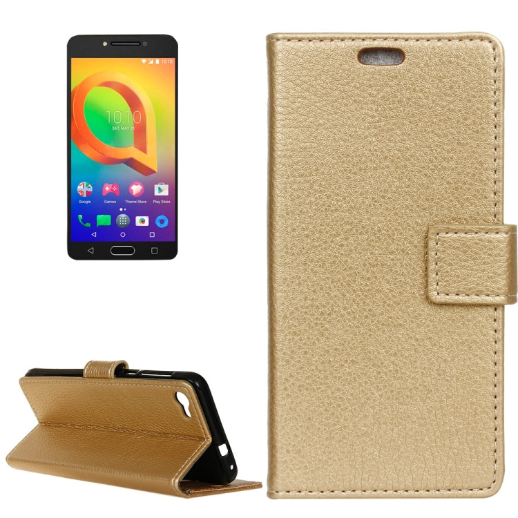 For Alcatel A5 LED Litchi Texture Horizontal Flip Leather Case with Holder & Card Slots & Wallet