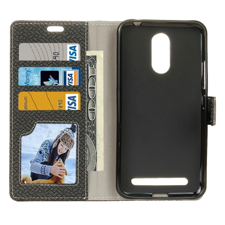 For ZTE Blade A602 Knit Texture Horizontal Flip Leather Case with Holder & Card Slots & Wallet & Photo Frame