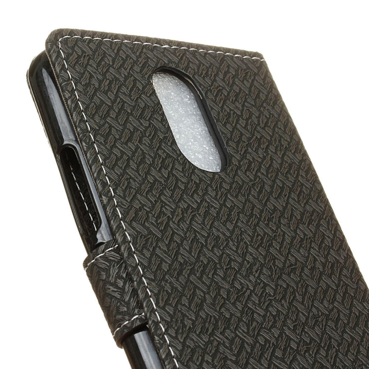 For ZTE Blade A602 Knit Texture Horizontal Flip Leather Case with Holder & Card Slots & Wallet & Photo Frame