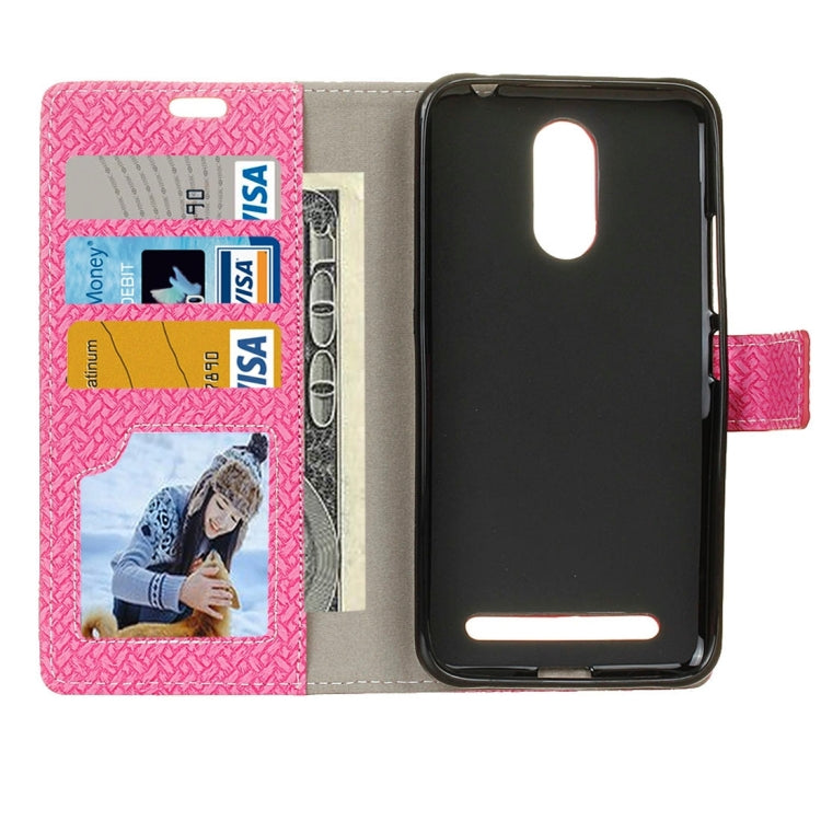 For ZTE Blade A602 Knit Texture Horizontal Flip Leather Case with Holder & Card Slots & Wallet & Photo Frame