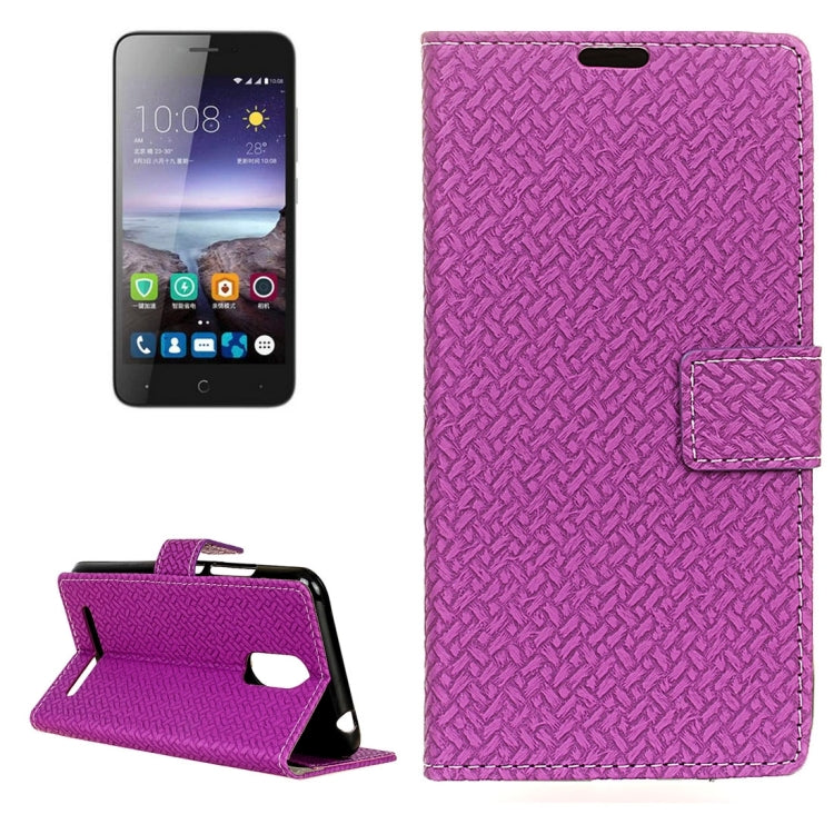 For ZTE Blade A602 Knit Texture Horizontal Flip Leather Case with Holder & Card Slots & Wallet & Photo Frame