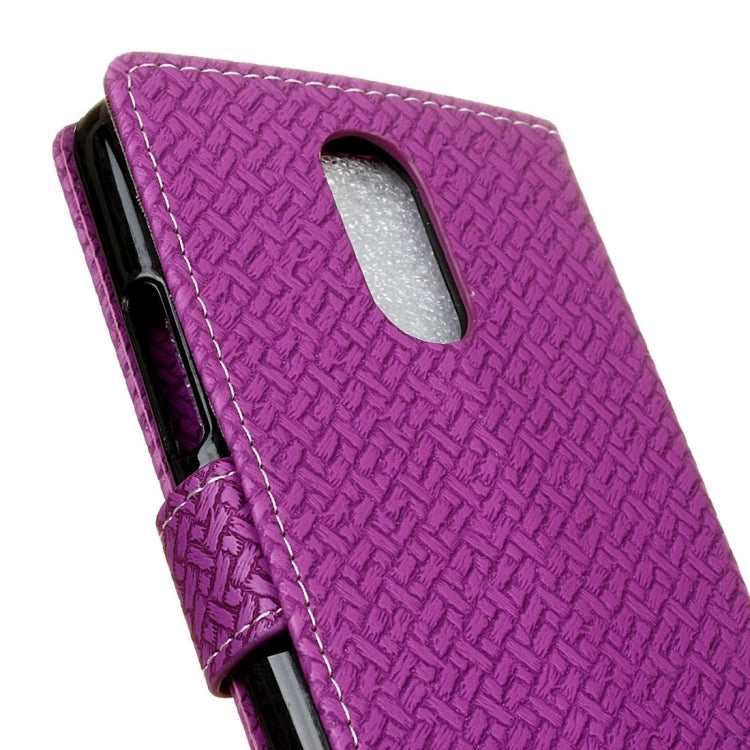 For ZTE Blade A602 Knit Texture Horizontal Flip Leather Case with Holder & Card Slots & Wallet & Photo Frame