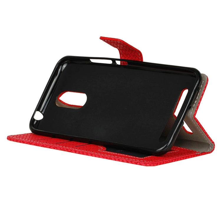 For ZTE Blade A602 Knit Texture Horizontal Flip Leather Case with Holder & Card Slots & Wallet & Photo Frame