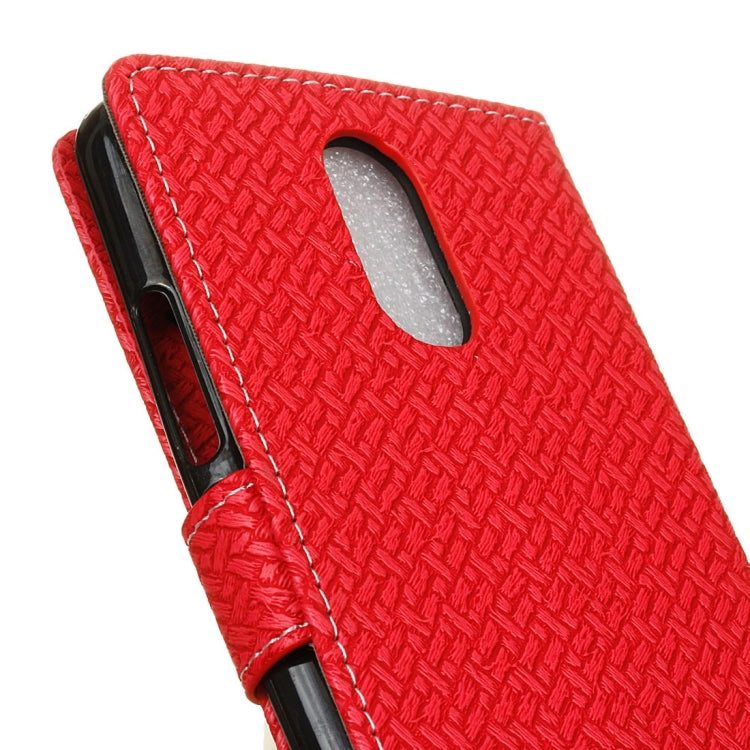 For ZTE Blade A602 Knit Texture Horizontal Flip Leather Case with Holder & Card Slots & Wallet & Photo Frame