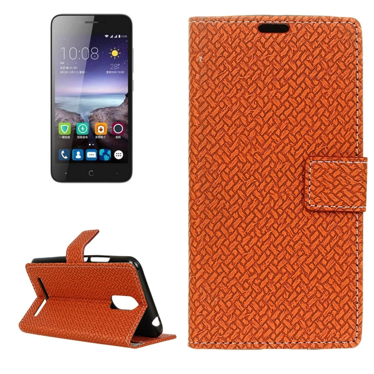 For ZTE Blade A602 Knit Texture Horizontal Flip Leather Case with Holder & Card Slots & Wallet & Photo Frame