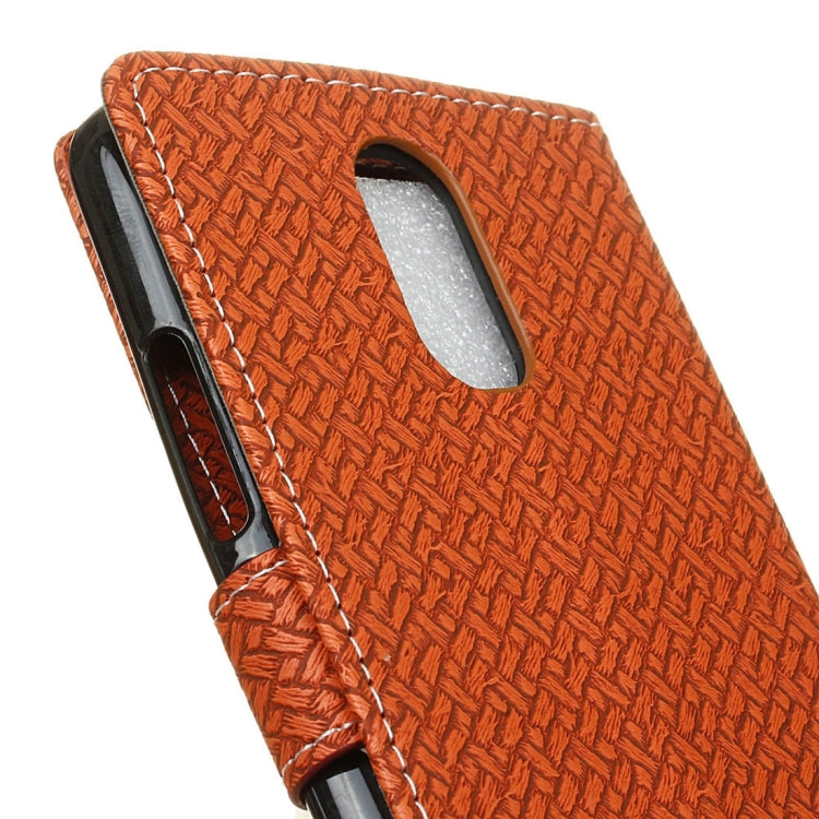 For ZTE Blade A602 Knit Texture Horizontal Flip Leather Case with Holder & Card Slots & Wallet & Photo Frame