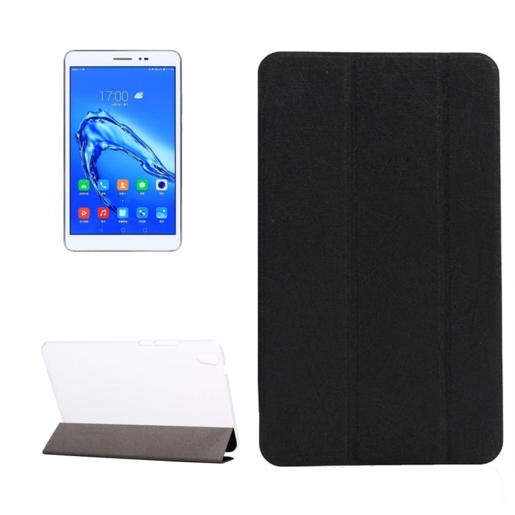 For Huawei  Honor Tablet 2 Oracle Bone Texture Transparent Back Cover Horizontal Flip Leather Case with Three-folding Holder