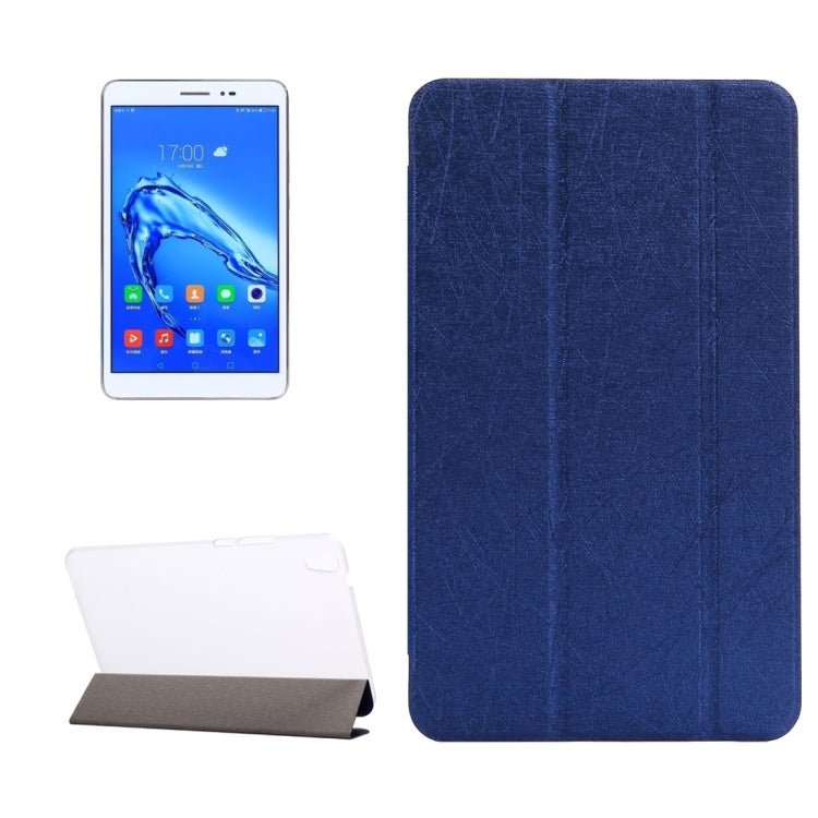 For Huawei  Honor Tablet 2 Oracle Bone Texture Transparent Back Cover Horizontal Flip Leather Case with Three-folding Holder