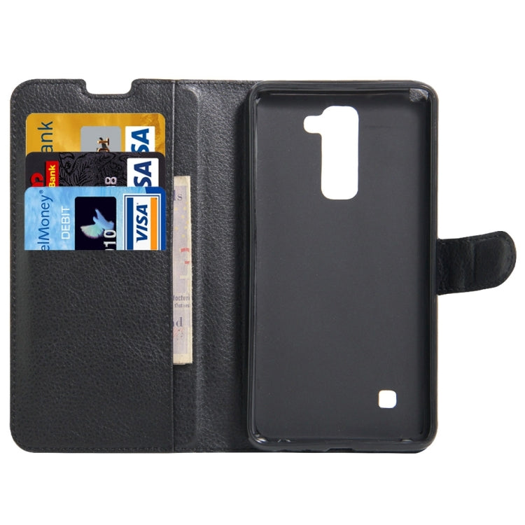 For LG Stylus 2 / LS775 Litchi Texture Horizontal Flip Leather Case with Holder & Card Slots & Wallet