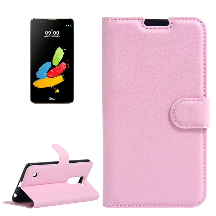 For LG Stylus 2 / LS775 Litchi Texture Horizontal Flip Leather Case with Holder & Card Slots & Wallet