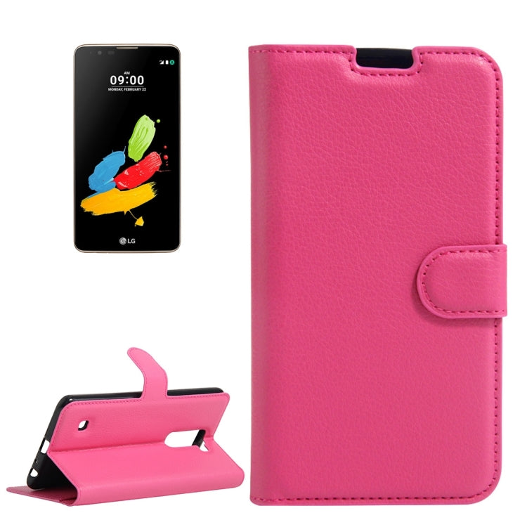 For LG Stylus 2 / LS775 Litchi Texture Horizontal Flip Leather Case with Holder & Card Slots & Wallet