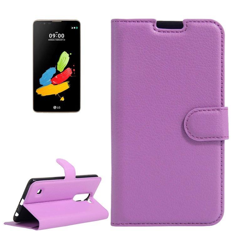 For LG Stylus 2 / LS775 Litchi Texture Horizontal Flip Leather Case with Holder & Card Slots & Wallet